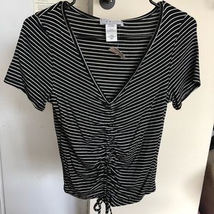 Striped crop shirt
